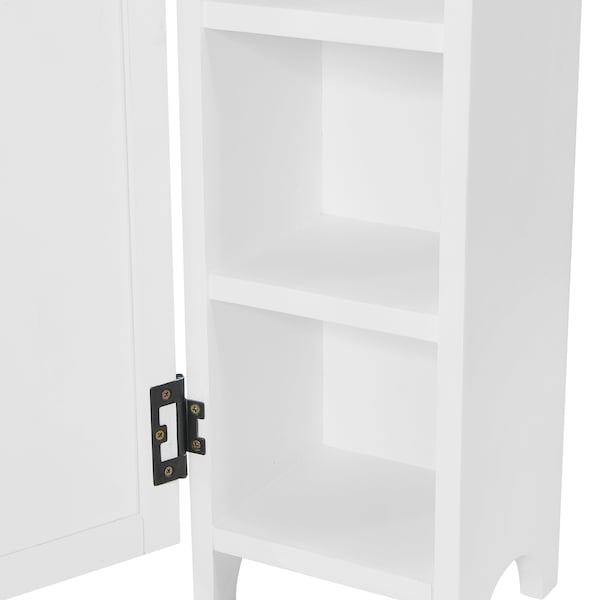 Alaterre Furniture Dover 7"W x 28"H Deluxe Storage Cabinet with Toilet Paper Dispenser ANDO76WH - main